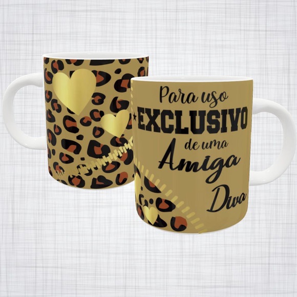 Caneca Porcelana Amiga Diva caneca para uso exclusivo de uma amiga diva presente para amiga