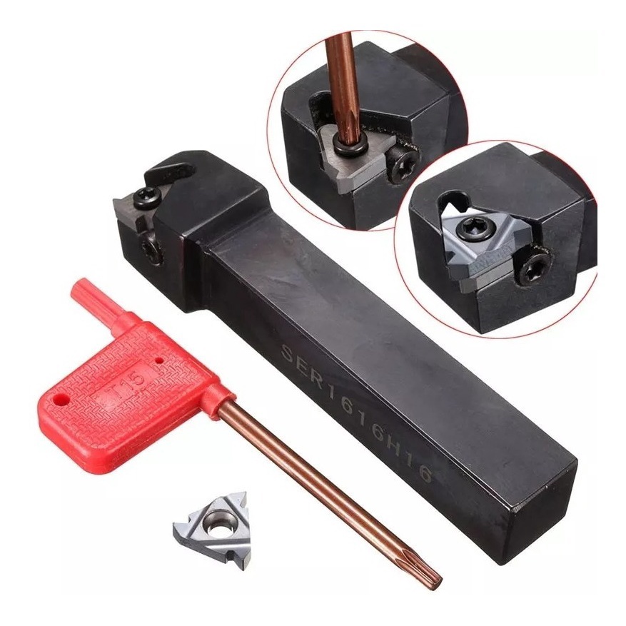 Suporte + Pastilha Ser1616h16 Torno Cnc Rosca Externo Er