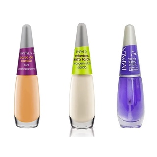 Impala Kit C/3 Esmaltes Base Fosca, Verniz Brilho e Casco Cavalo