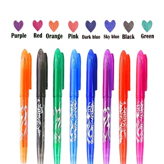 8Pcs/Set Caneta Gel Apagável 0,5mm Ponta De Bala 8 Recarga De Tinta Colorida Escritório De Escrita Papelaria Desenho De Cabo De Pintura