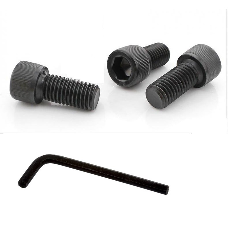 Parafusos Travam o Nut da Ponte Floyd Rose Preto - 3 Unidades Com Chave Allen.