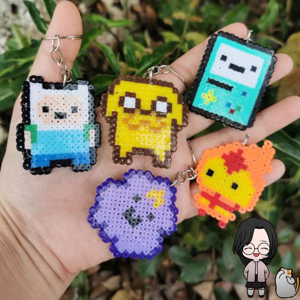 Hora da Aventura Ímã ou Chaveiro - Pixel Art/ Hama Beads