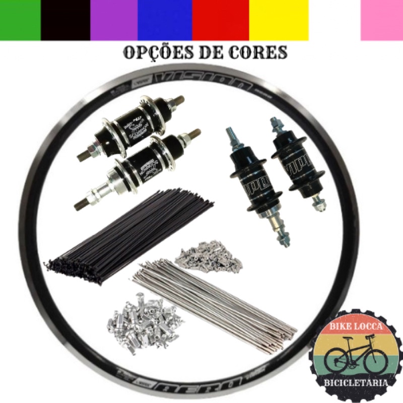 Kit Par De Aros Aero Aro 24 + Cubos + Raios (cores) Shopee Brasil