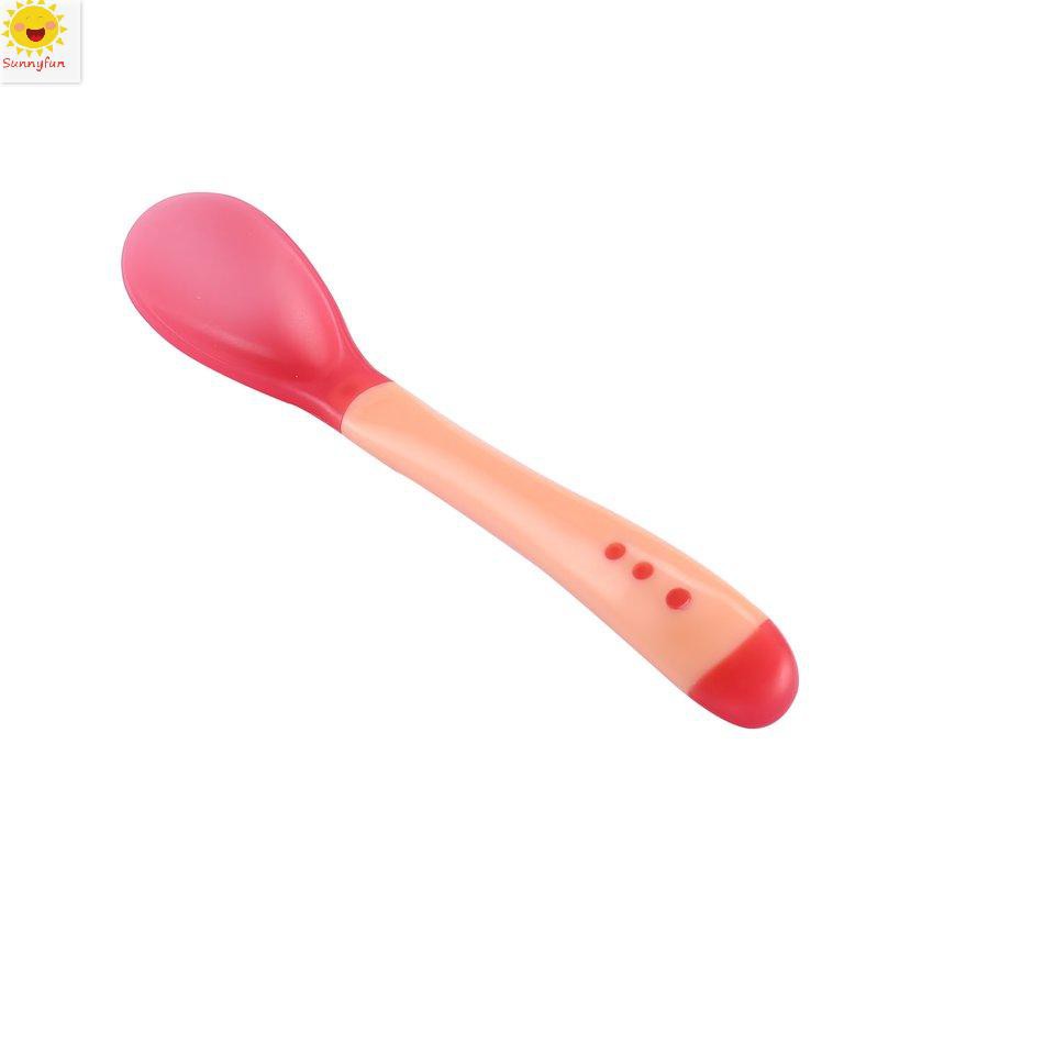 Sf Colher De Silicone Com Sensimento De Temperatura E Colher Para Alimentacao De Bebe Colher De Deteccao De Temperatura E Garfo Shopee Brasil