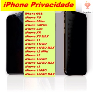 iPhone Película Filme de vidro 3D Privativa Anti Spy Privacidade Todos Modelos