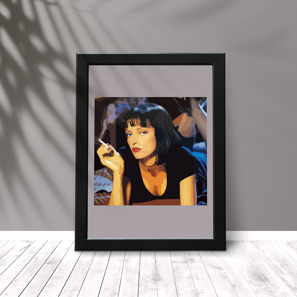 Quadro Pulp Fiction - moldura preta com vidro - A5 - Filmes Clássicos, Decoração
