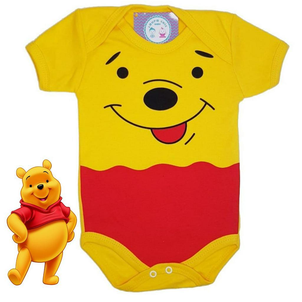 Body Tematico de Bebe Mesversario Infantil  Ursinho Pooh - Envio Imediato em Oferta na Shopee