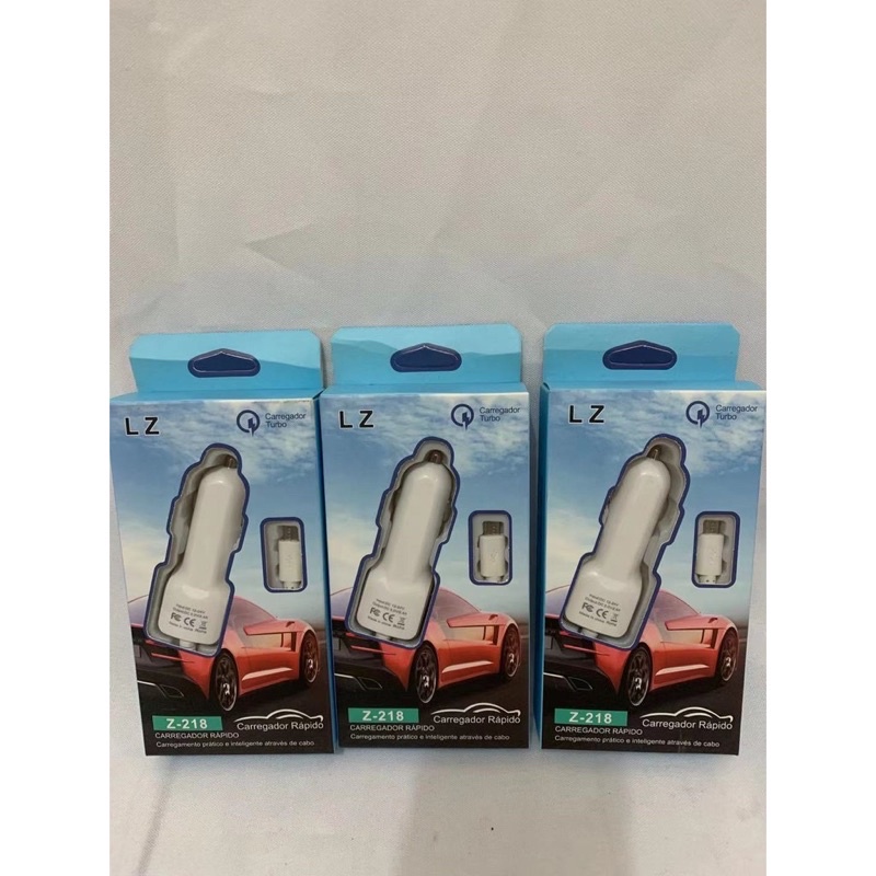 carregador veicular micro V8 para celular com fio LZ