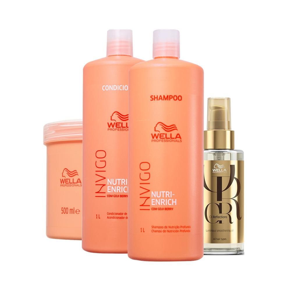 Kit Wella Professionals Invigo Enrich Profissional - Shampoo e Condicionador e Máscara e Óleo em Oferta na Shopee