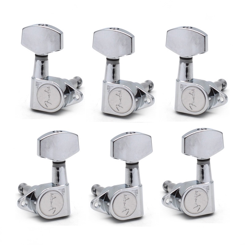 6 Pçs Guitarra Selada Grande Quadrado Peg Tuning Pegs Tuner Máquina Cabeças Perna Reta Para Elétrica Acústica Com Logoti
