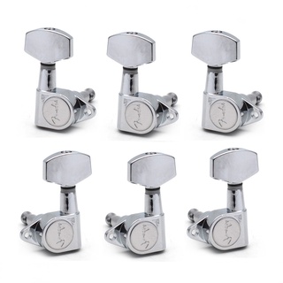 6 Pçs Guitarra Selada Grande Quadrado Peg Tuning Pegs Tuner Máquina Cabeças Perna Reta Para Elétrica Acústica Com Logoti