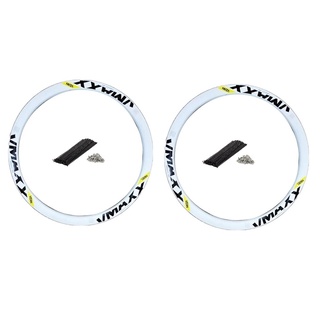 Par 2 Aro Vzan Vmaxx Branco Aro 26 Parede Dupla Reforçado Dh Paredão Para Freio A Disco + 2 Jogo de Raio Fino Preto em Oferta na Shopee