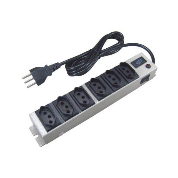 Filtro de Linha Power Line 10a 1m 6 Tomadas Bivolt 2P+T em Oferta na Shopee