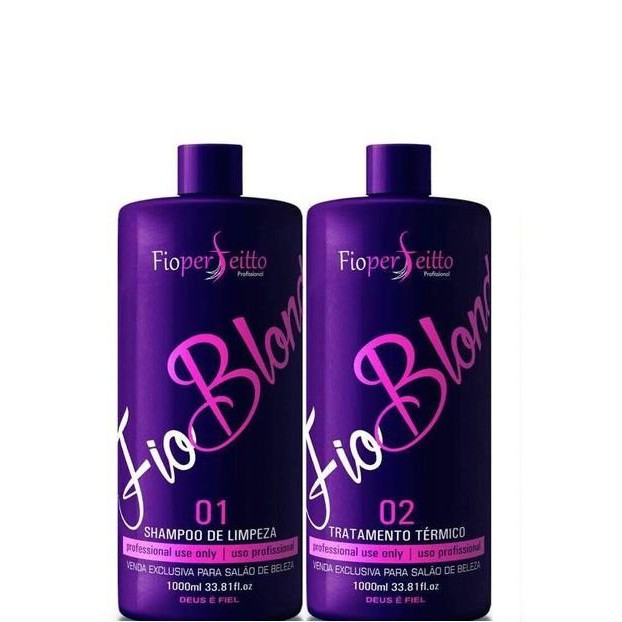 Escova Progressiva Para Cabelos com Luzes FioBlond 2x1000ml