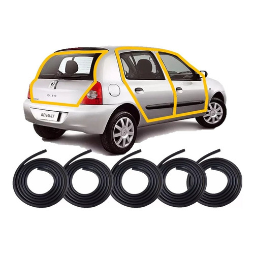 Borrachas De Vedação Clio 2011 2012 2013 - 4 Portas + Malas em Oferta na Shopee