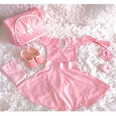 Roupa de Ballet infantil com Bolsa Porta-sapatilha aulas de Ballet