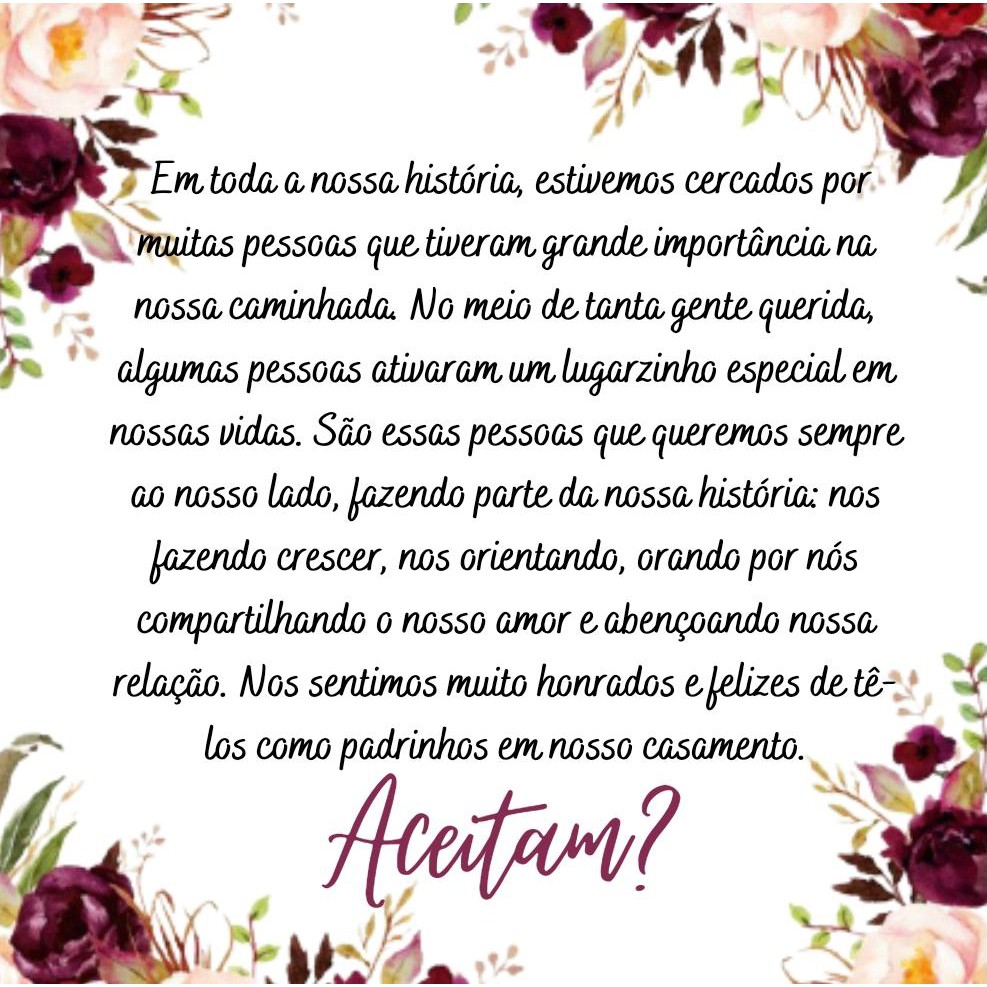 12 convite para padrinhos em Oferta na Shopee