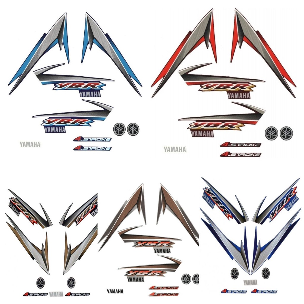 Kit Faixa Adesivo Yamaha Ybr 125 2004 Vermelha/Roxa/Azul/Prata/Preta 04 Kit jogo m1