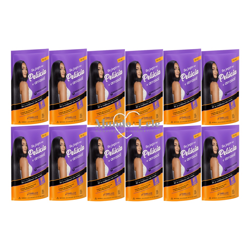 Kit Alisante Henê Gel Pelúcia Forte Pouch 180g Embelleze - 12 Unidades - Beauty