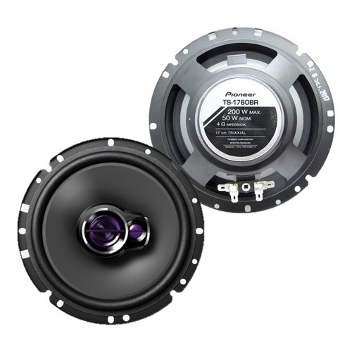 Kit 2 Auto Falante 6  Pioneer Ts-1760br 200w 3 Vias 100w Rms em Oferta na Shopee