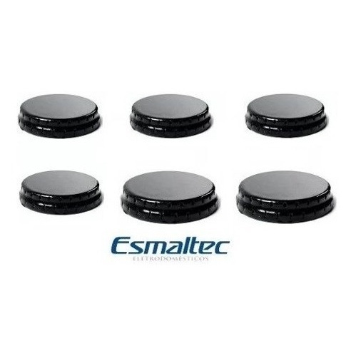 Kit Espalhador Tampas Peças Fogão Esmaltec Caribe - 6 Bocas