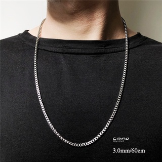 corrente masculina fina cubinho aço inox legitimo prata