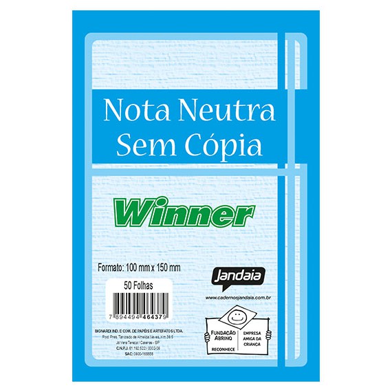 Talão Nota Neutra 136 50f Kit C20 Jandaia Shopee Brasil 6815