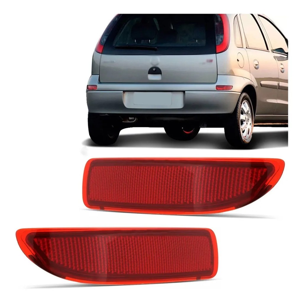 Par Lanterna Aplique Defletor Parachoque Corsa Hatch 2003 À 2012 Vermelho