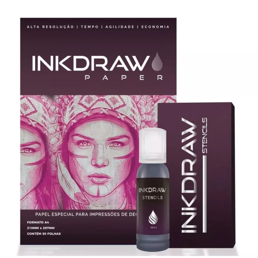 Kit Inkdraw Stencil Decalque Tatuagem 150 Ml + Inkdraw Paper Shopee