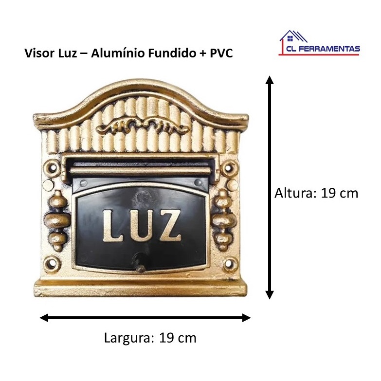 Visor de Luz N 03 Alumínio/PVC - Cor Dourada