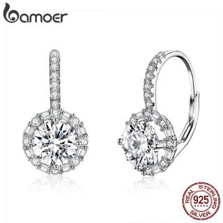 Bamoer Mulheres Dangle Brincos Com Brilhante Cubic Zircon Prata Esterlina 925