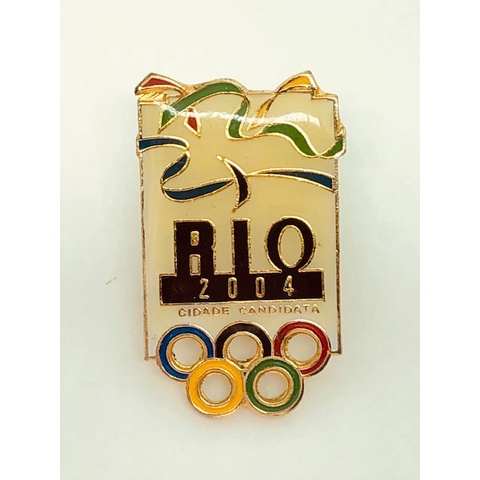 Broche Pin Botton Colecionavel Olimpiadas Rio de Janeiro 2004 Cidade Candidata Ficha Token