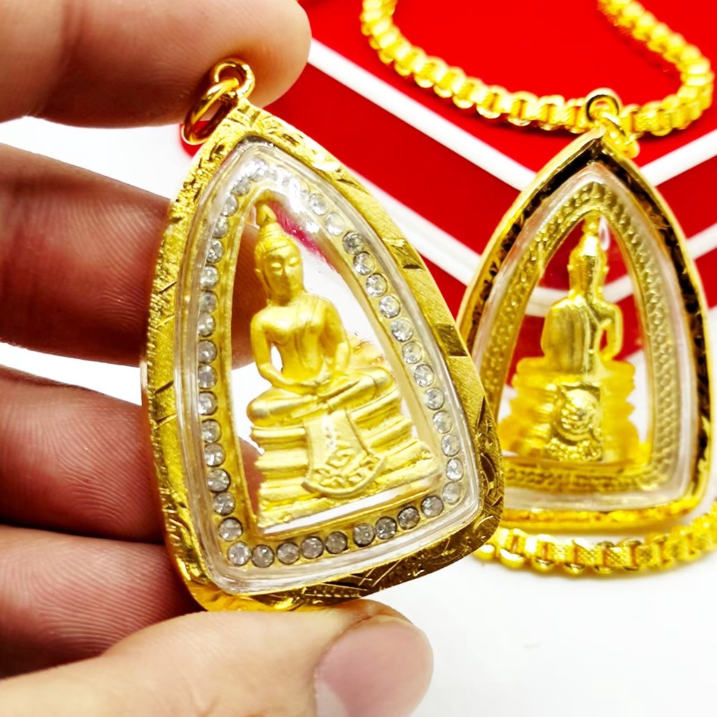 หลวงพ่อโสธร กรมตำรวจ เนื้อทองพรีเมี่ยม ล้อมเพชร แคล้วคลาด