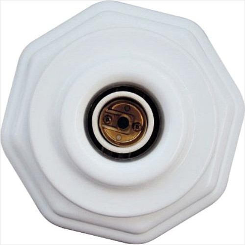 Plafon Para Lampada ( REDONDO SEXTAVADO ) PVC Branco Com Soquete Receptáculo Porcelana E27