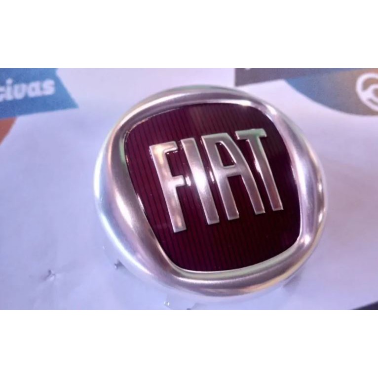 Emblema Alumínio Volante Fiat Palio Idea Siena Strada 54 mm Vermelho Original