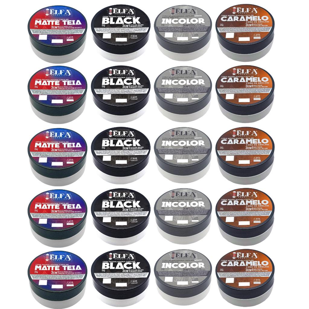 20 unid de Pasta Modeladora  Elfa For Man 4 Modelos Atacado em Oferta na Shopee