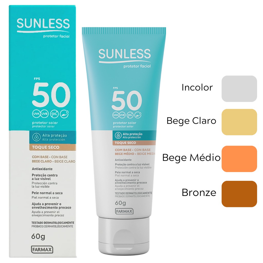 Protetor Solar Facial Toque Seco Fps-50 Alta Proteção Anti