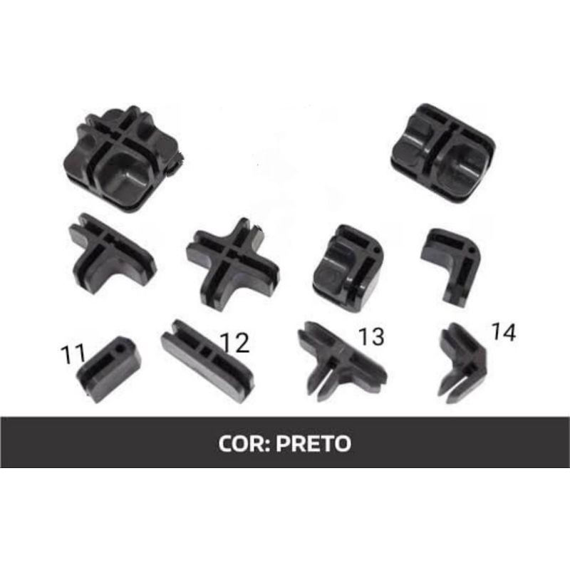 Conector, Conectivo de tela aramada, Conectivo de vidro, para 4mm, Vários modelos de conectivos