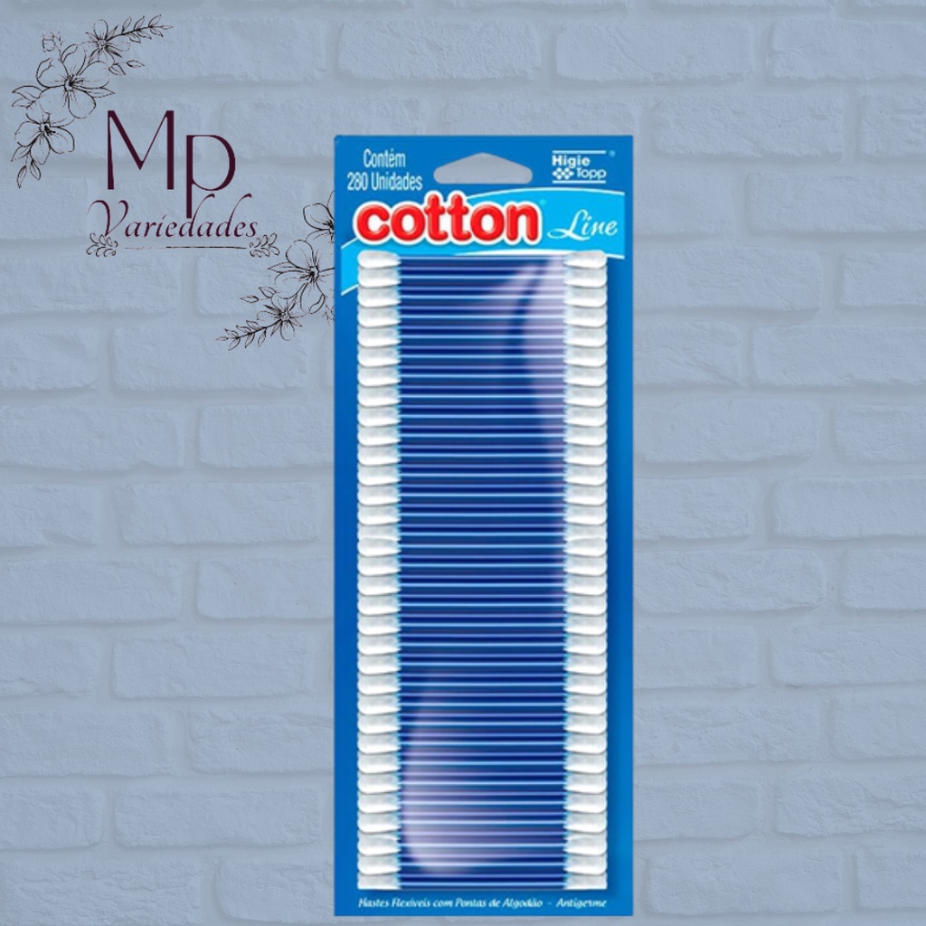 Hastes Flexíveis cotonetes Cotton Line Blister 120 unidades PRONTA ENTREGA PROMOÇÃO