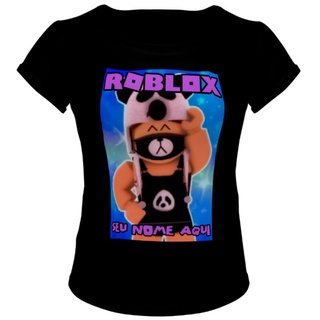 camiseta preta infantil menina natasha panda com seu nome
