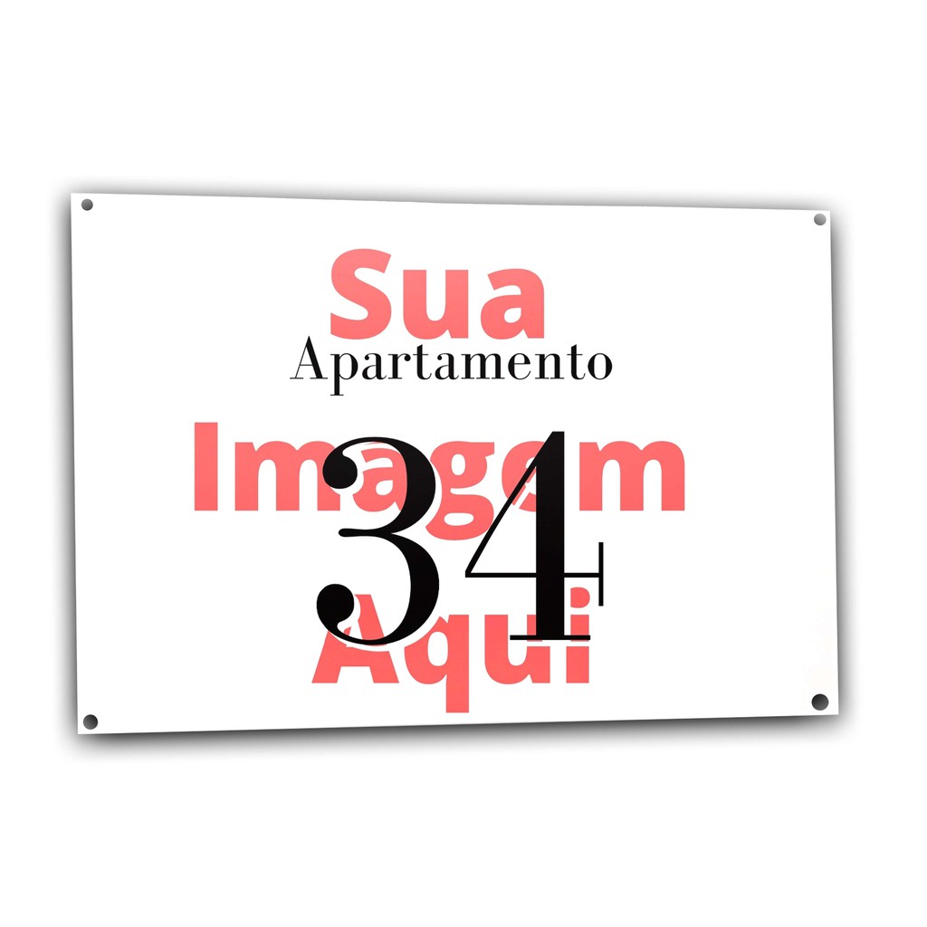 Placa de Metal Residencial para Endereço Número personalizado com Sua Logo Arte