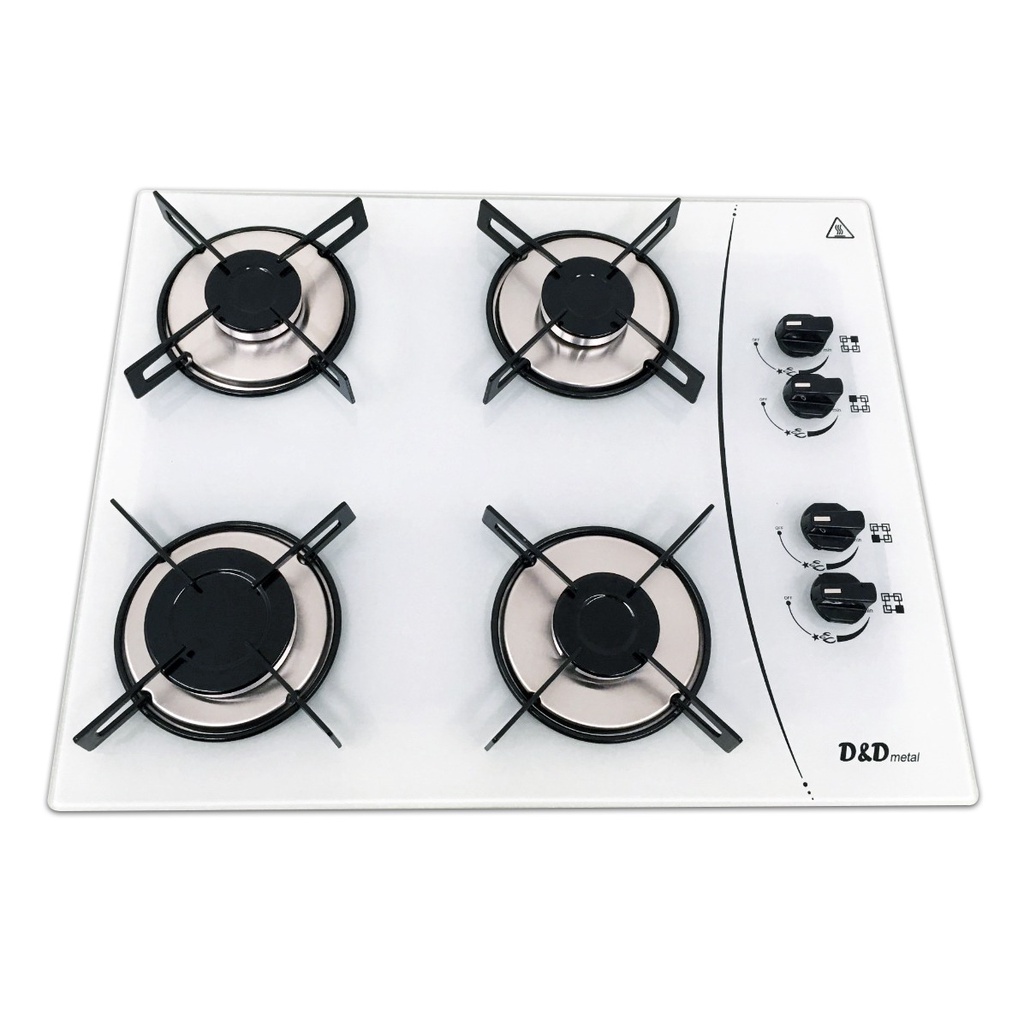 Fogão cooktop D&D 4 bocas Branco a gás