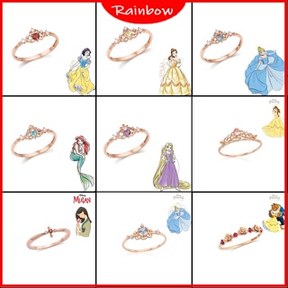 Anel de abertura ajustável Disney Princess Ring Anel de prata 925 bonito presente da moda em Oferta na Shopee
