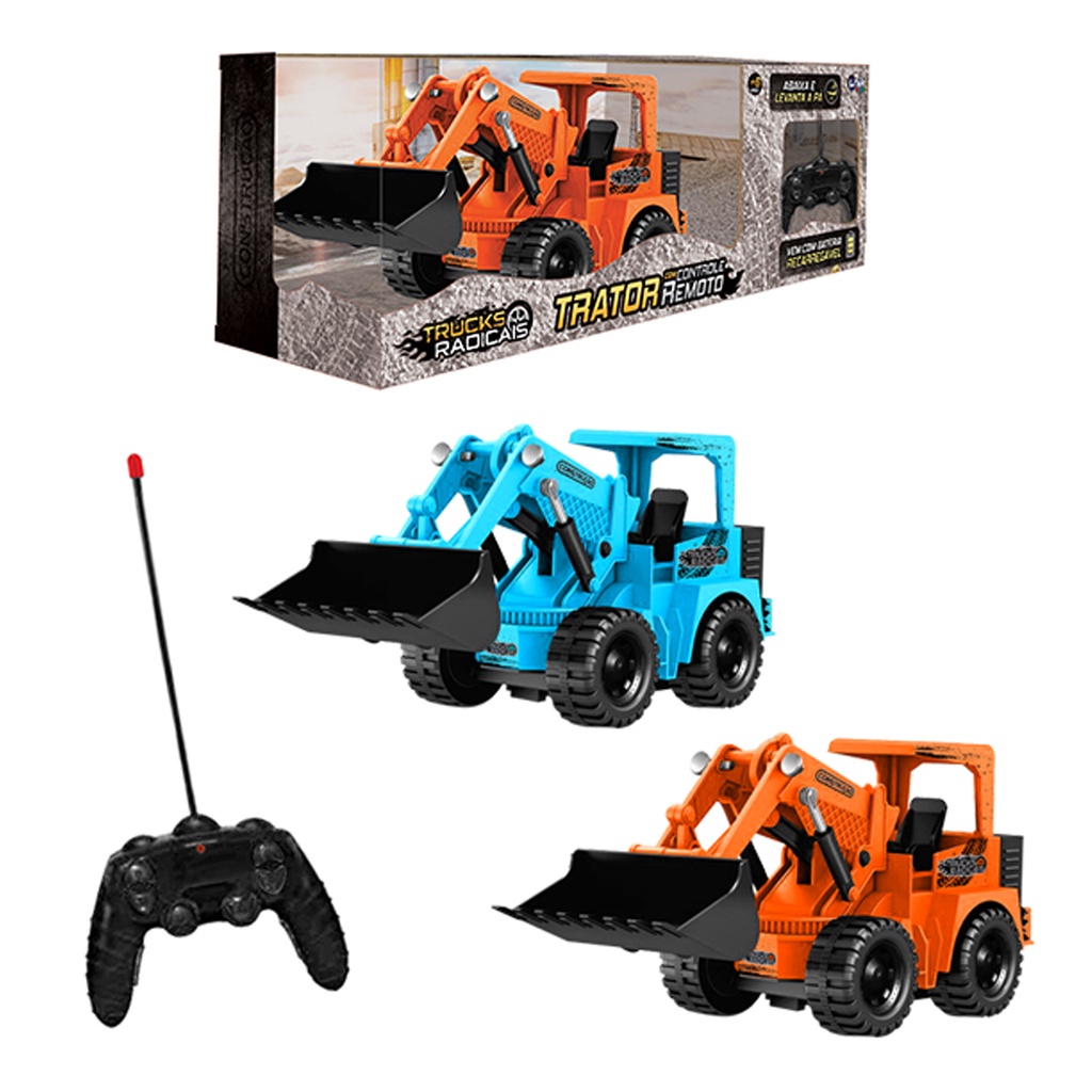 Trator Escavadeira com Controle Remoto com Bateria Recarregável Importado - Unik Toys