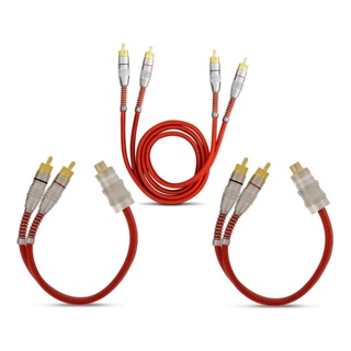 Kit 1 Cabo Rca De 1 Metro + 2 Cabos Y 1f+2m Blindado Tech One Svart Conector Metal Dupla Blindagem Som Automotivo em Oferta na Shopee