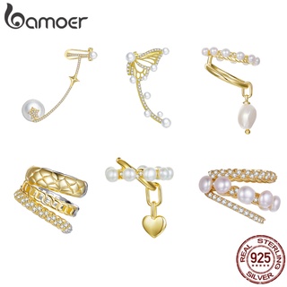 (1 Peça) Brinco Bamoer 925 Estrela De Prata Série Borboleta Orelha Punho Fashion Jewelry For Women Girls Gift