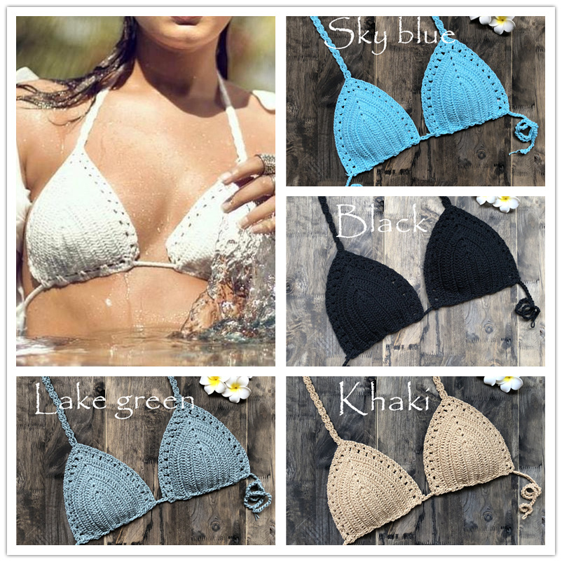 Retro Moda Mão Crochê Biquíni Divisão Maiô De Algodão Das Mulheres Praia Maiô em Oferta na Shopee