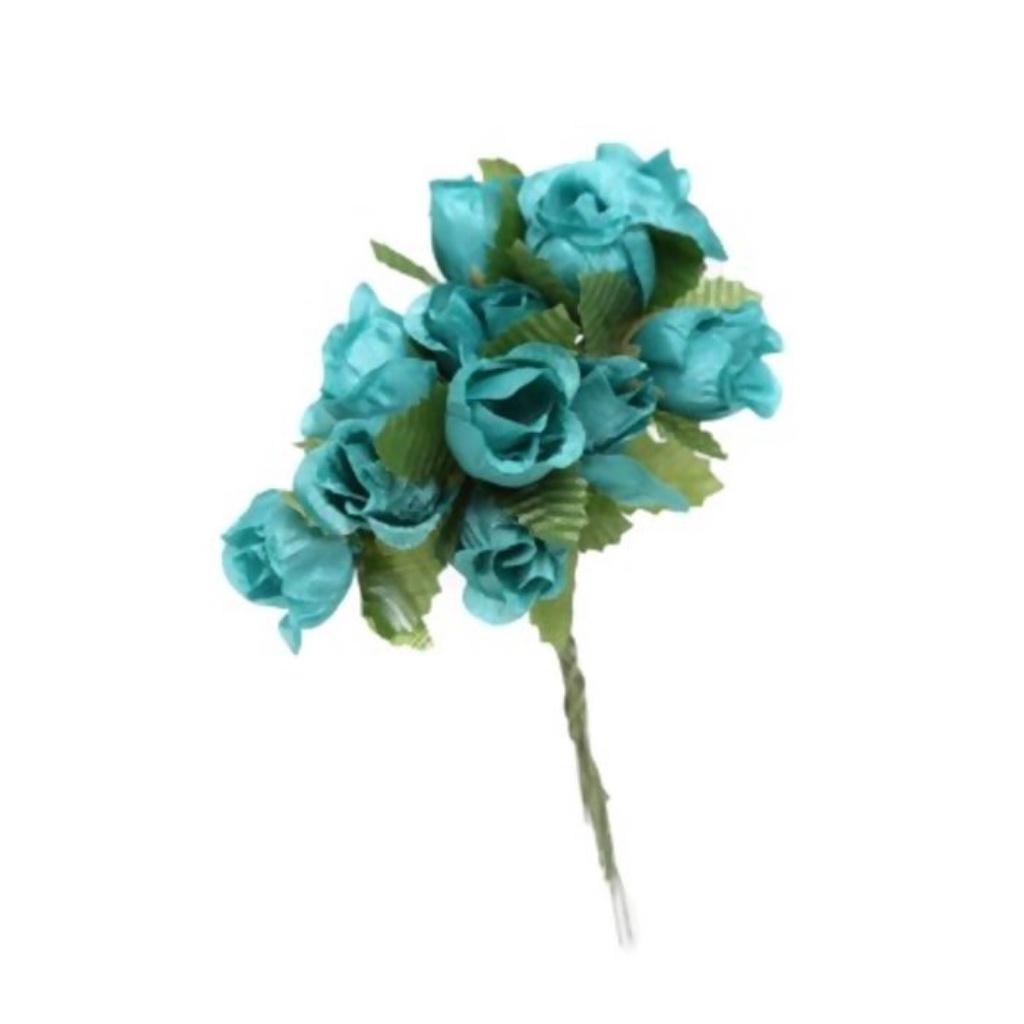 Mini Flor Artificial Pacote com 72 Unidades VERDE AGUA - 539 | Shopee Brasil