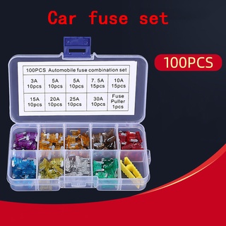 100 Pçs/Lote Carro Lâmina Fusível Micro Conjunto Caixa Sortimento Com Clip Para O Caminhão Automotivo 3A 5A 7.5A 10A 15A 20A 25A 30A AMP