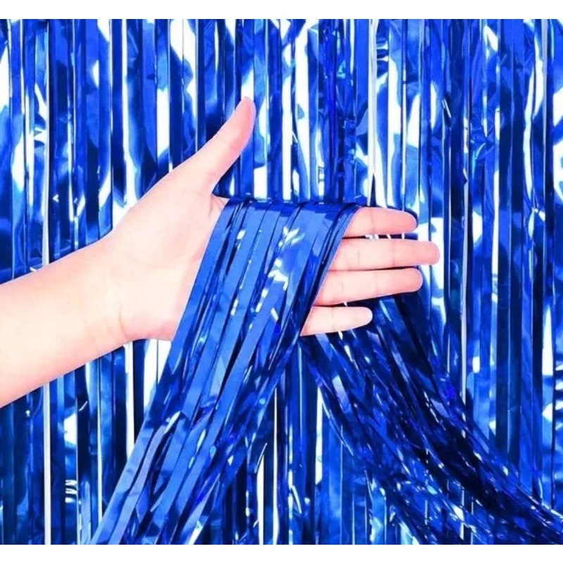 Cortina Metalizada Azul Escuro Franja Metálica Para Decoração De Festa Cortina Azul Festas Infantil Cortinas Metalizadas em Oferta na Shopee